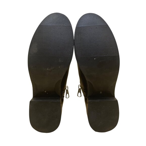 Steve Madden Women’s Black Leather Side Zipper Lanna Ankle Boots Size 6M - Picture 8 of 9